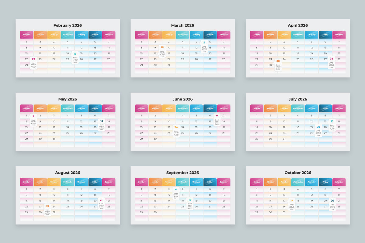 2026 Calendar Google Slides Template Nulivo Market